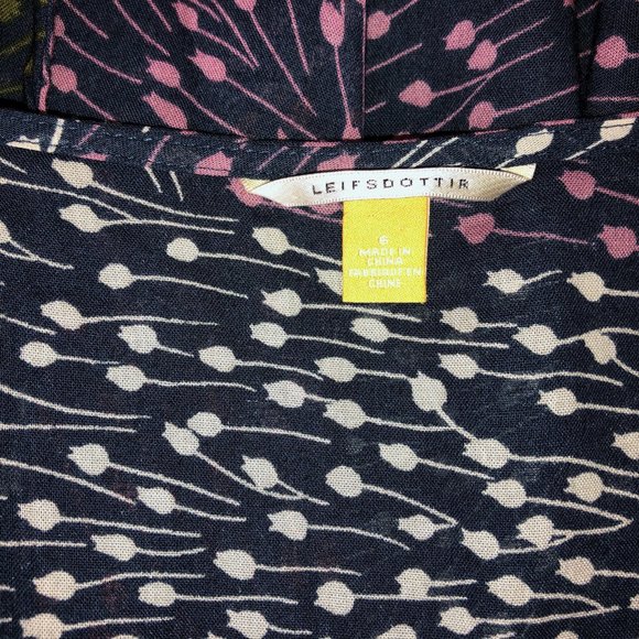 Anthropologie Leifsdottir Tie Back Tunic Blouse Light Long Sleeve Print Top - Picture 11 of 13